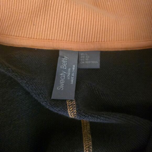 Sweaty Betty Revive Cropped Sweatshirt 1/2 Zip - Gray/Orange - Large - Picture 6 of 6